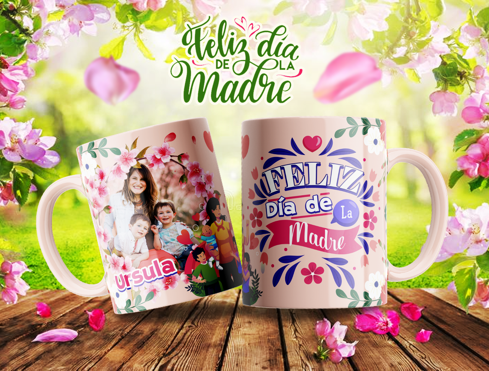 Taza con foto y frase día de las madres