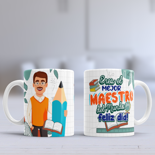 Tazas Día del Maestro con frases