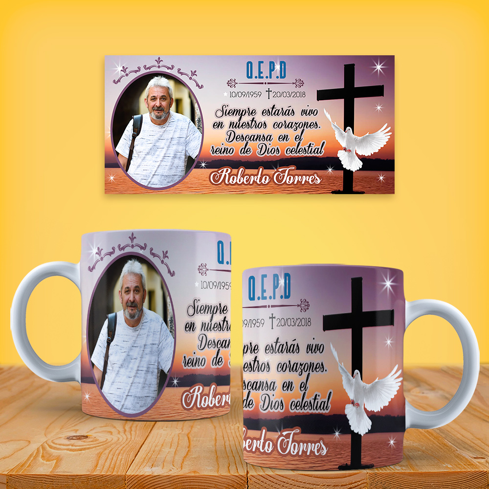 Taza Personalizada de aniversario luctuoso