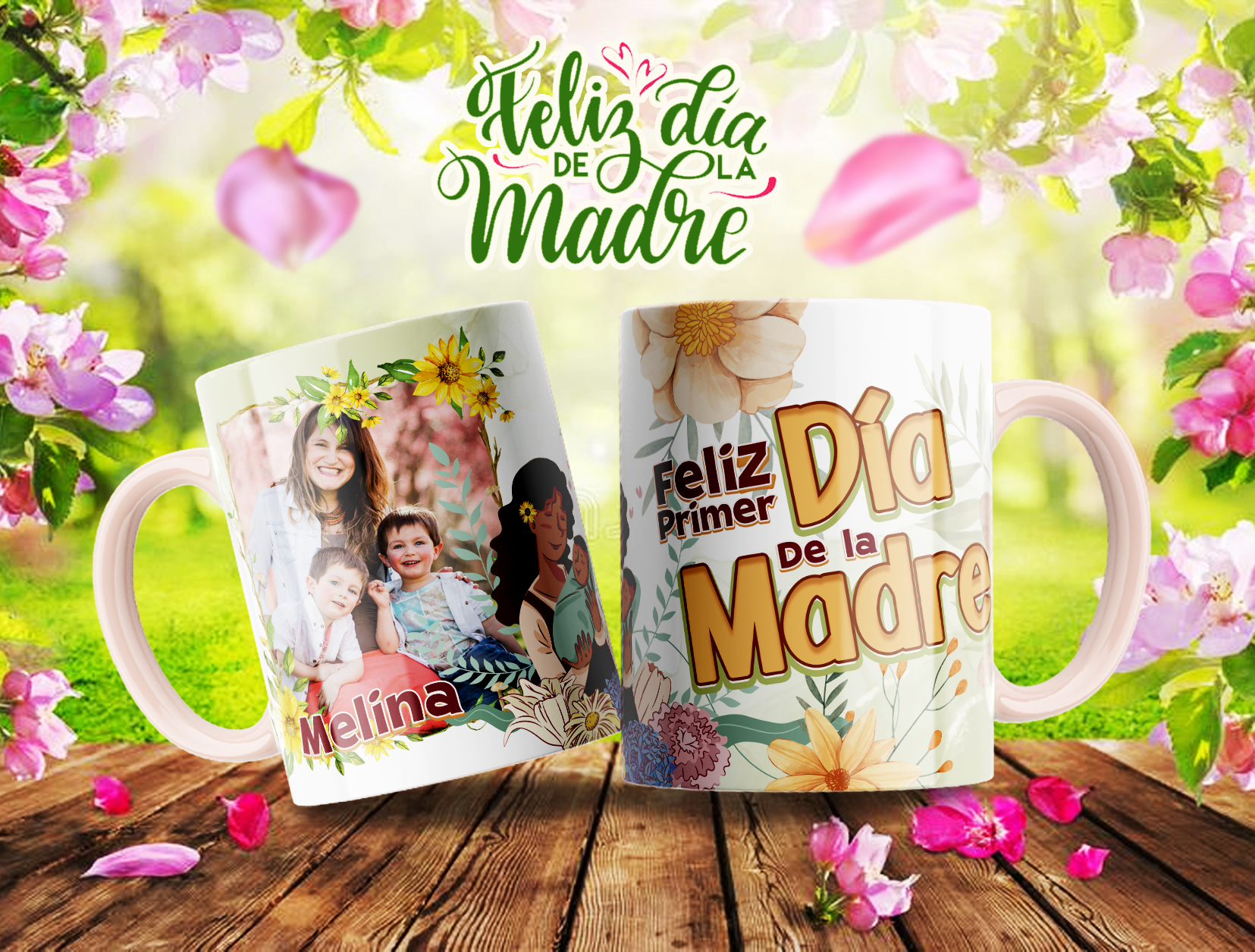 Taza con foto y frase día de las madres