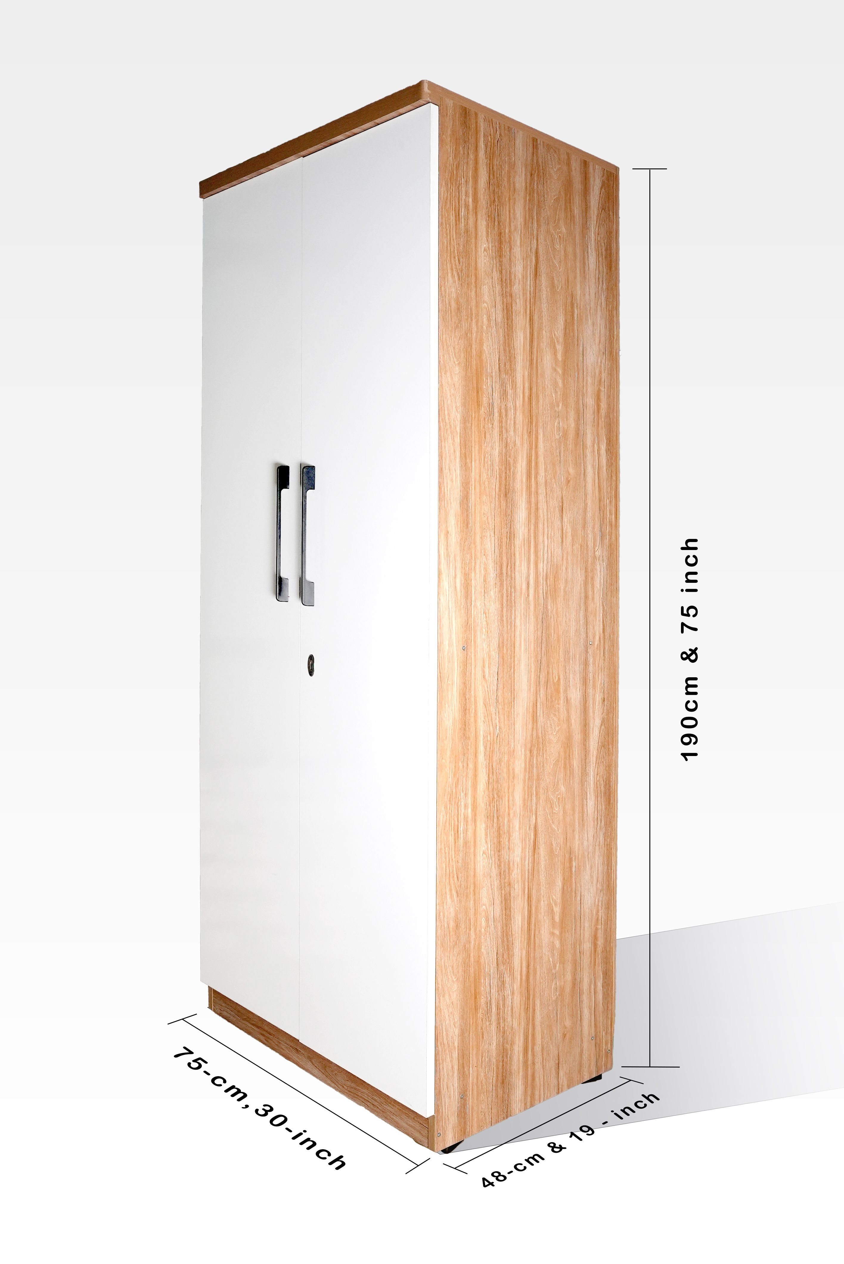 Furnistiq Smart 2-Door Wardrobe – Modern Space-Saving Storage