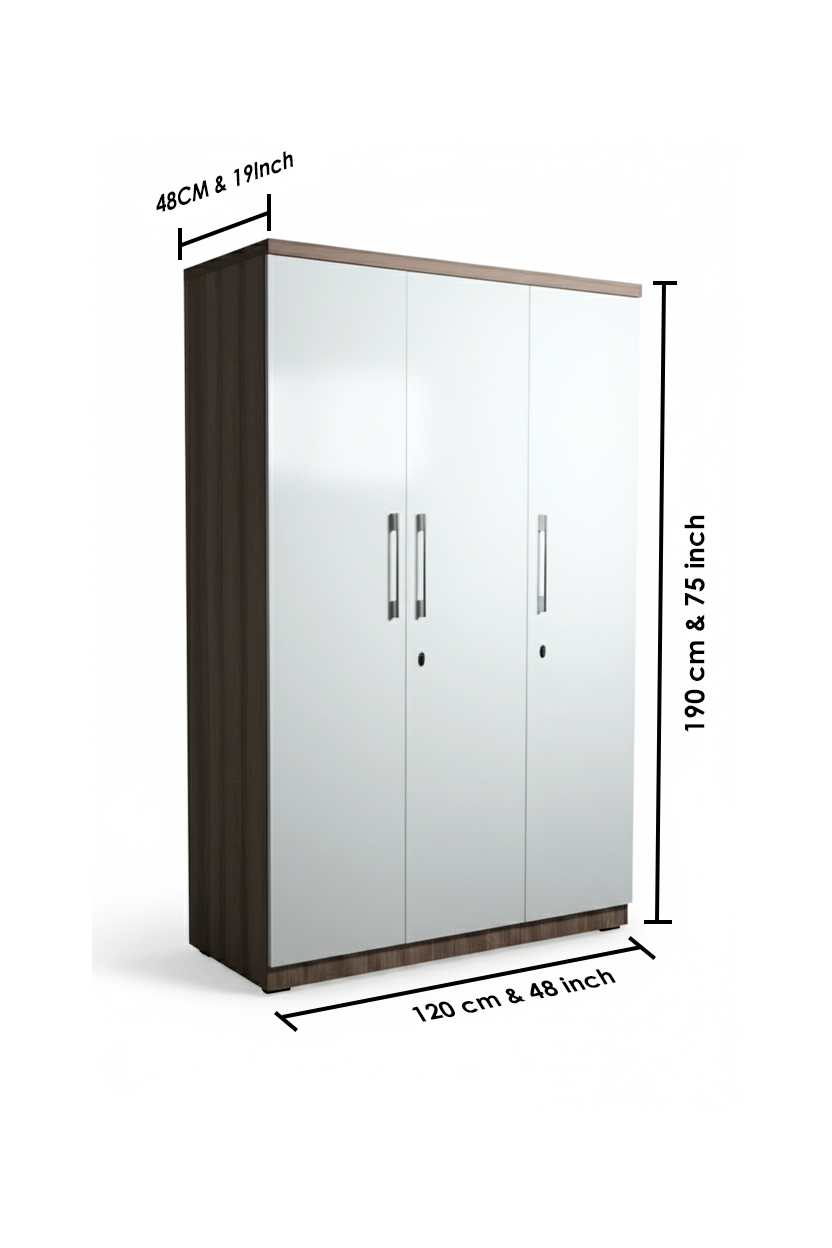Furnistiq Smart 3-Door Wardrobe – Modern Space-Saving Storage