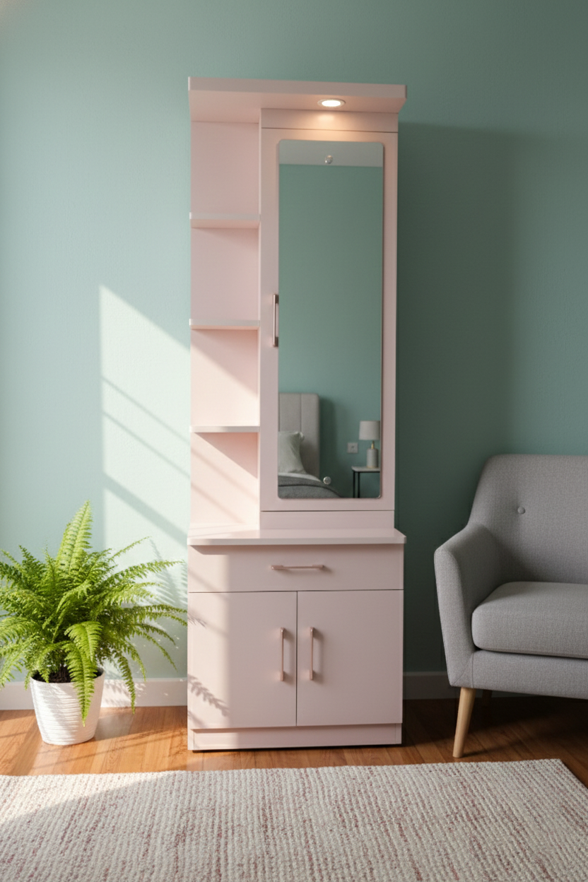 Furnistiq Smart Dressing Unit with Mirror & Storage – Space-Saving Vanity
