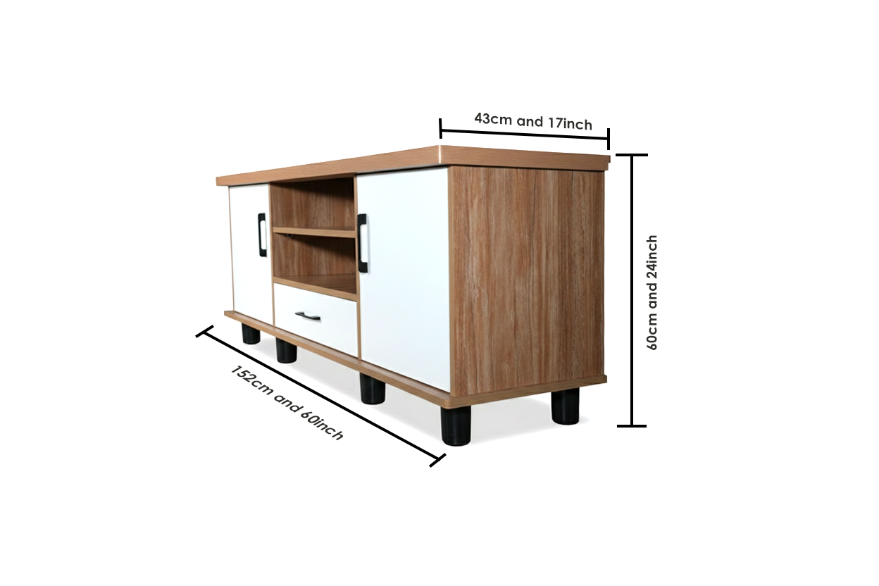Furnistiq Smart TV Unit with Storage Drawers – Modern Space-Saving Console