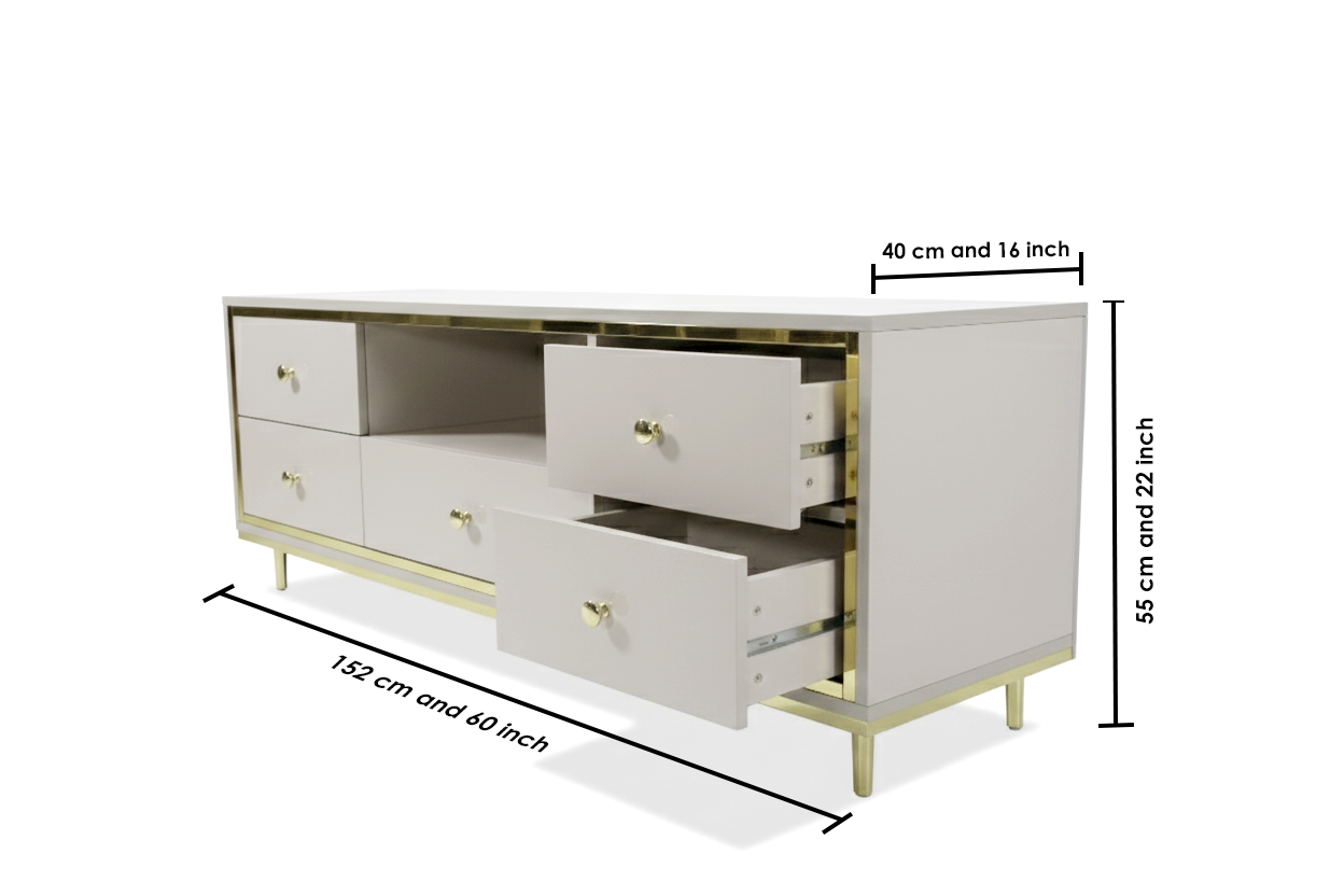 Furnistiq Smart TV Unit with Storage Drawers – Modern Space-Saving Console