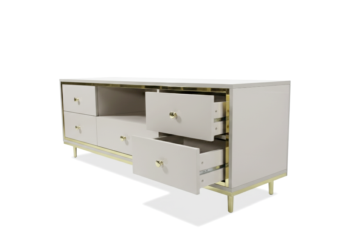 Furnistiq Smart TV Unit with Storage Drawers – Modern Space-Saving Console