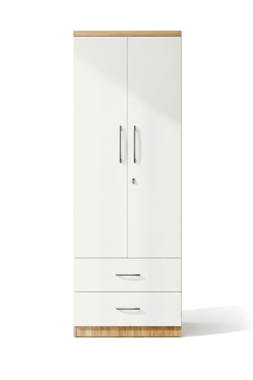 Furnistiq Smart 2-Door with 2- Drawers Wardrobe – Modern Space-Saving Storage