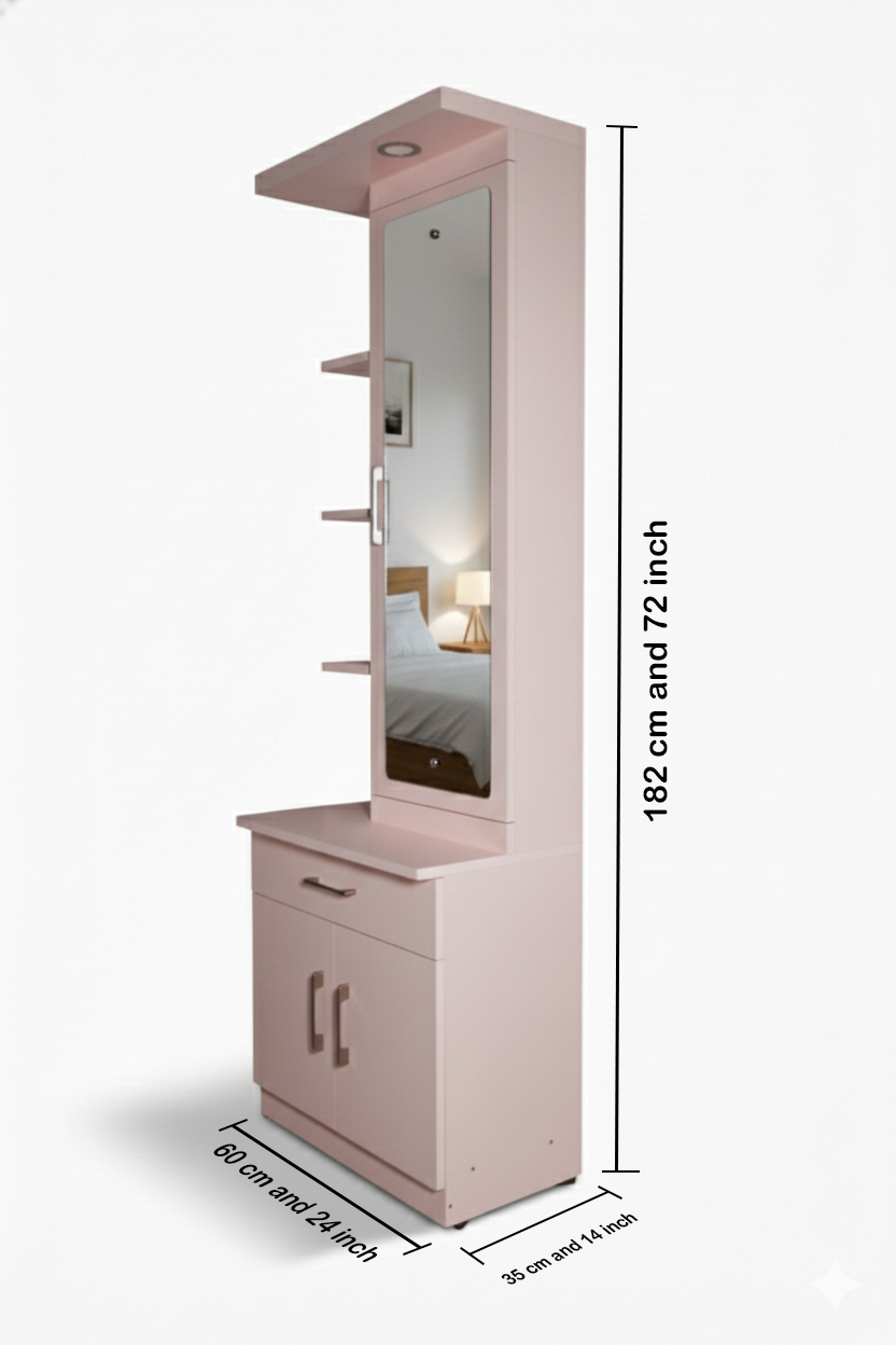 Furnistiq Smart Dressing Unit with Mirror & Storage – Space-Saving Vanity