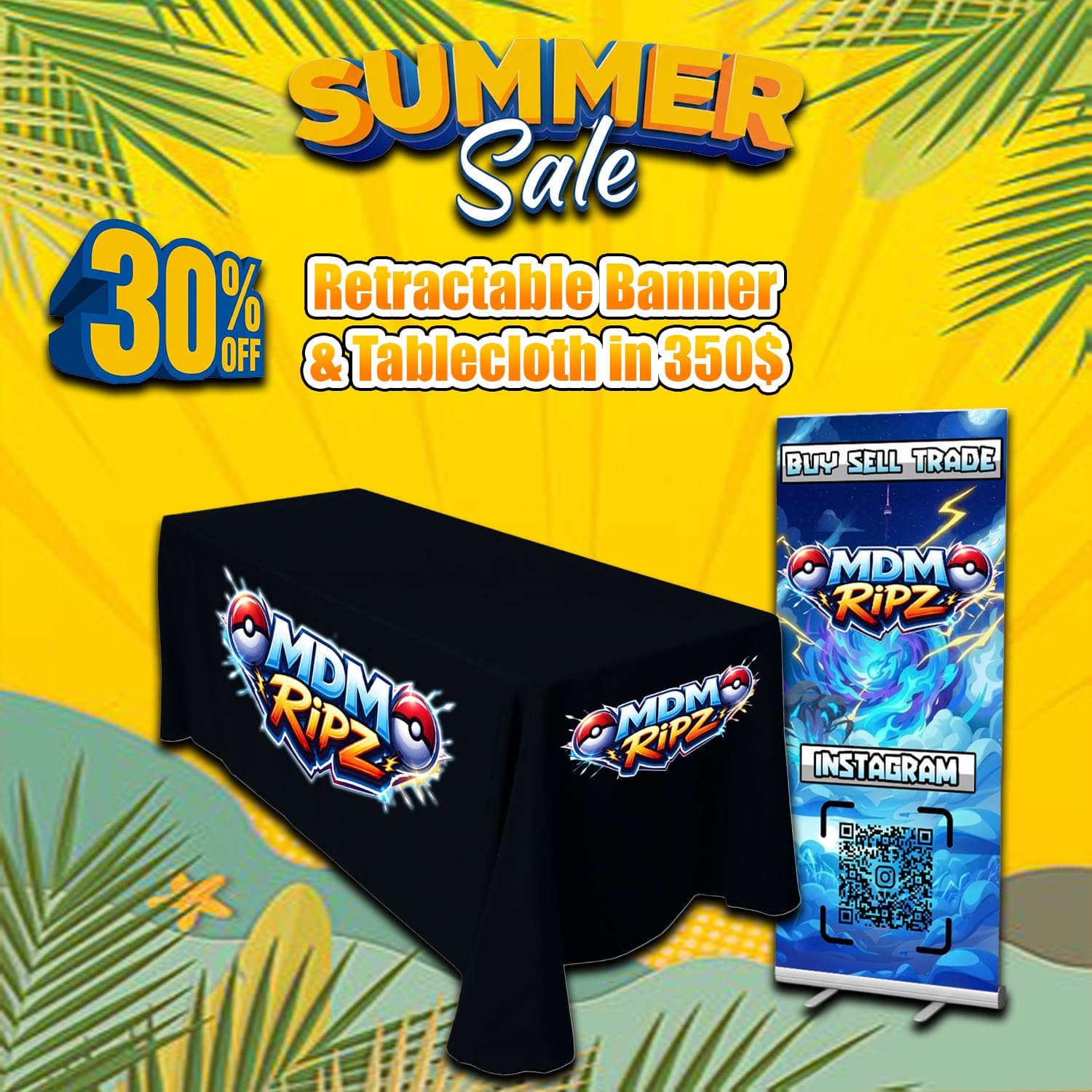 Retractable Banners & Tablecloth Set