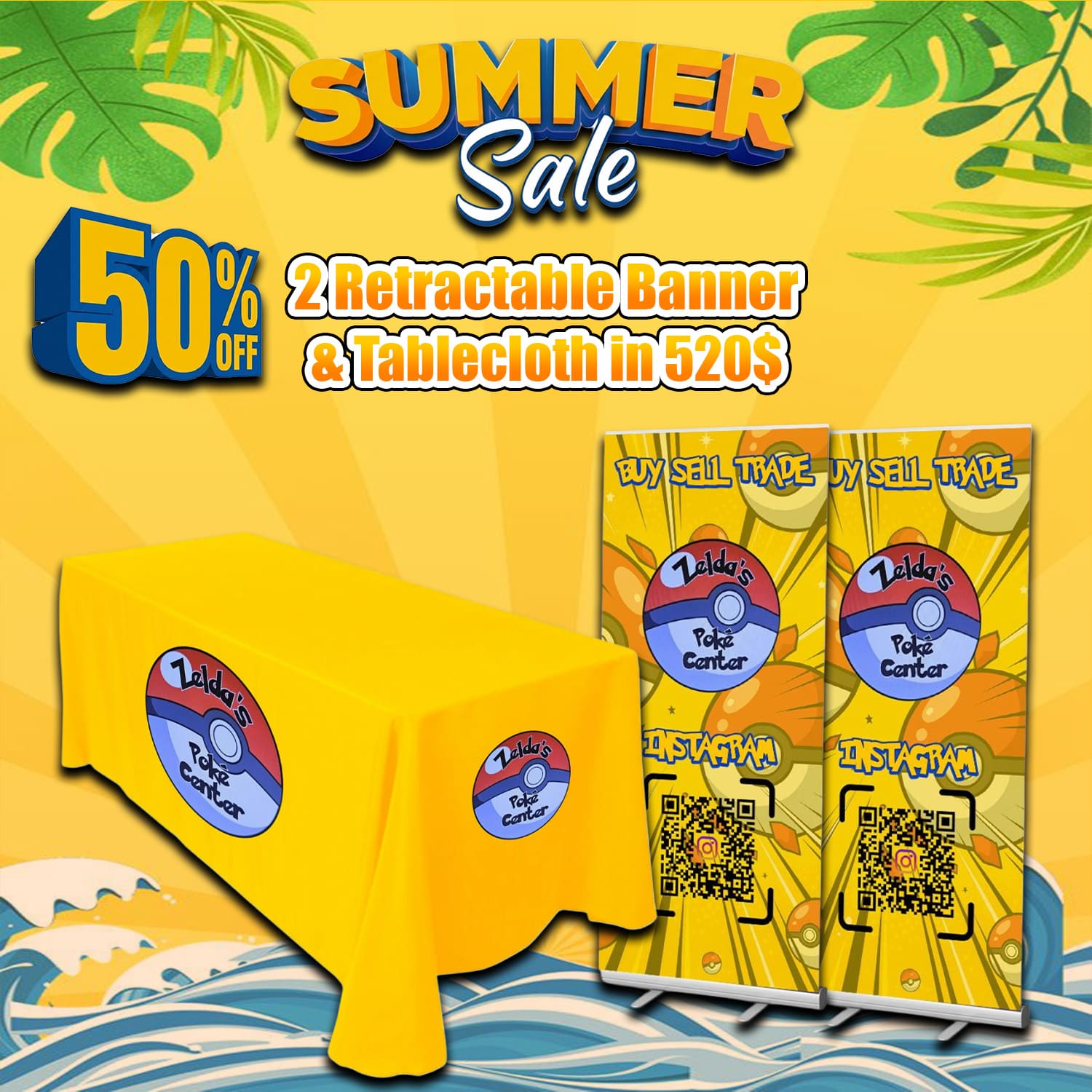 Retractable Banners & Tablecloth Set