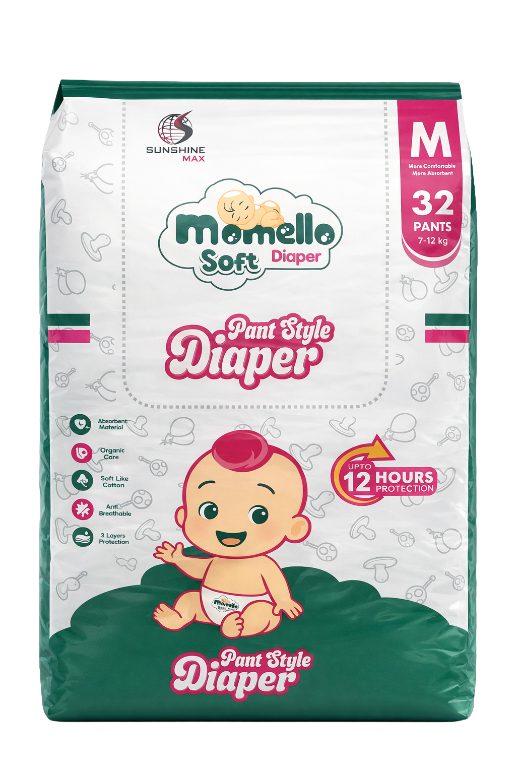 Momello M 32 Soft Diaper Pants I Anti-Bacterial Layer Diaper