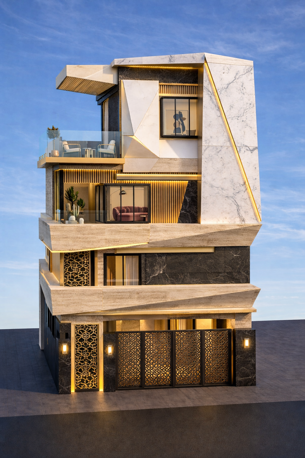 Modern Luxury House elevation modelling