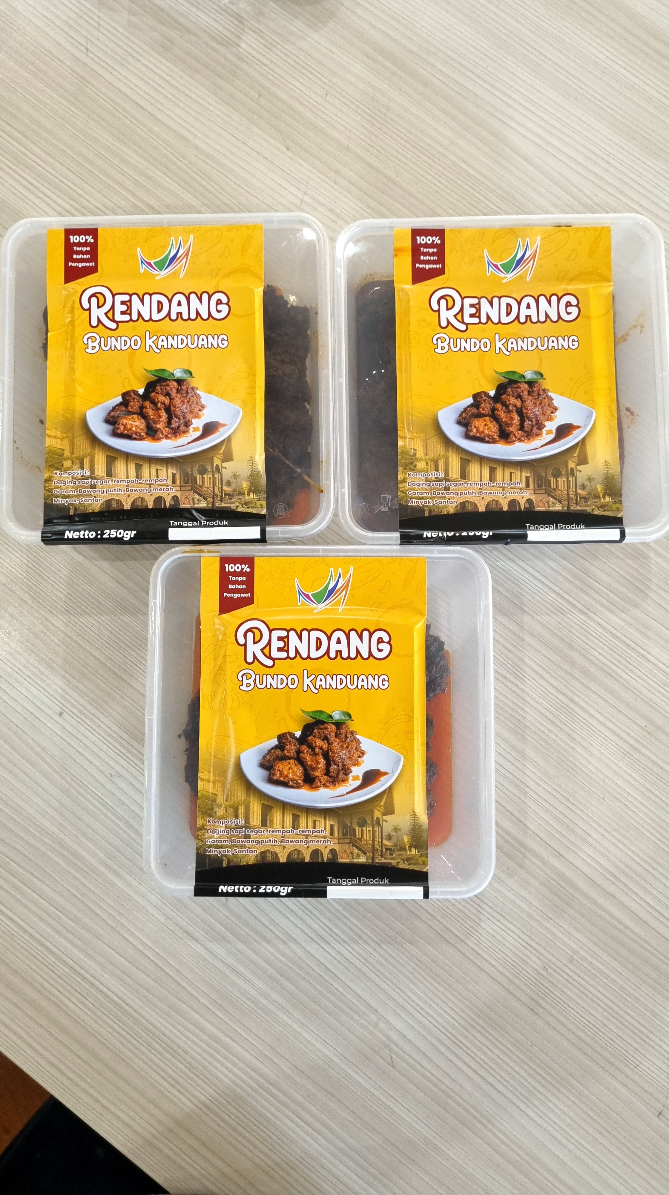 Rendang daging dalam kemasan