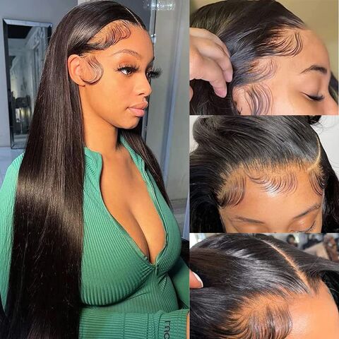 Peruvian Human Hair 5x5 Lace Closure Straight Wigs For Black Women