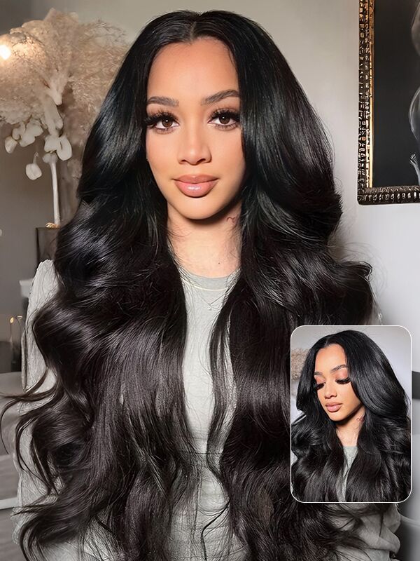 Hair 4x4 Body Wave Peruvian Human Hair Wigs With Baby Hair For Black Women