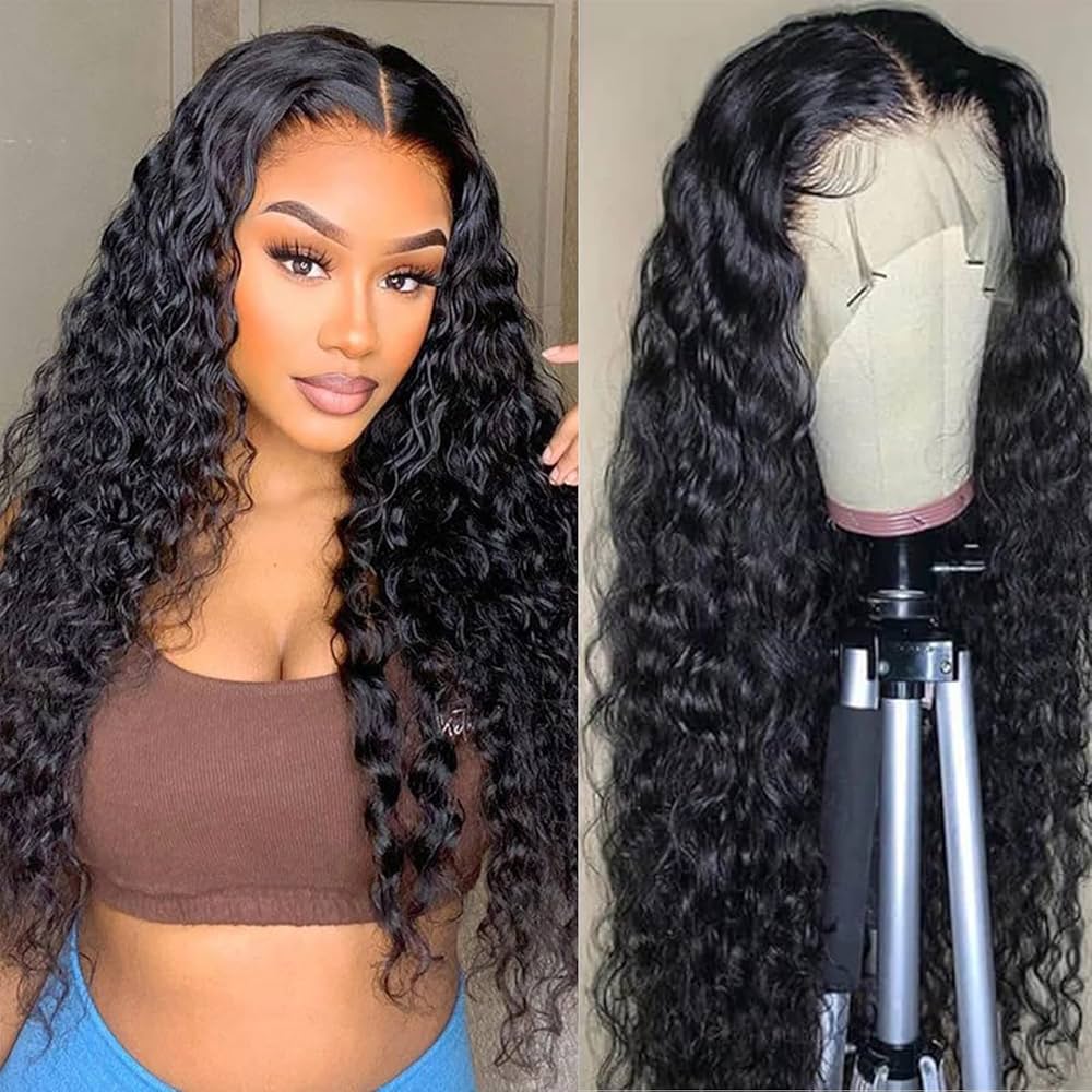 4x4 Lace Closure Wig Curly Wig For Black Women Malaysian Human Hair