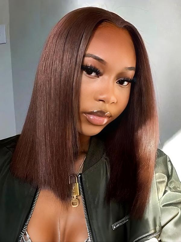 ReadytoGo Glueless 13x4 Lace Bob Wig Honey Brown #4 Color Straight Hair