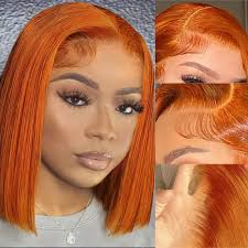 Glueless 13x4 Lace Orange Ginger Bob Wig