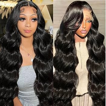 13X4 Transparent Lace Frontal Body Wave Wig Human Hair Pre Plucked With Baby Hair