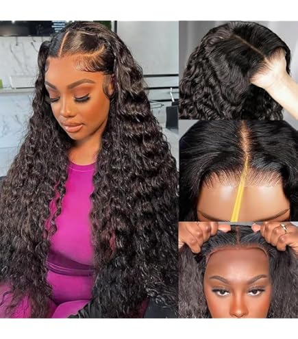 Glueless 4X4 Lace Closure Deep Wave 100% Remy Wig