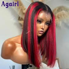 Glueless Straight Bob 4/RED Full Frontal Wig