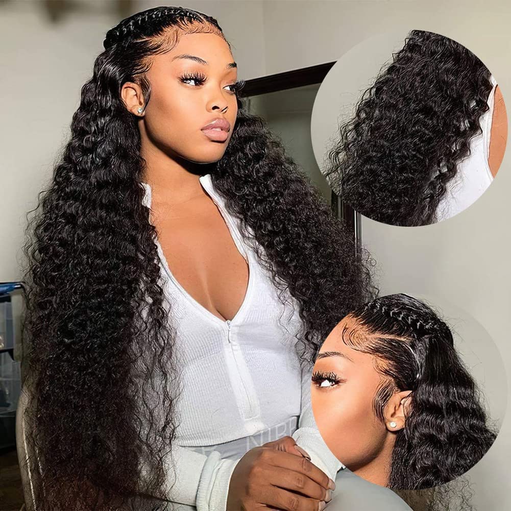 13x4 HD Transparent Lace Frontal Water Wave Wigs with Baby Hair