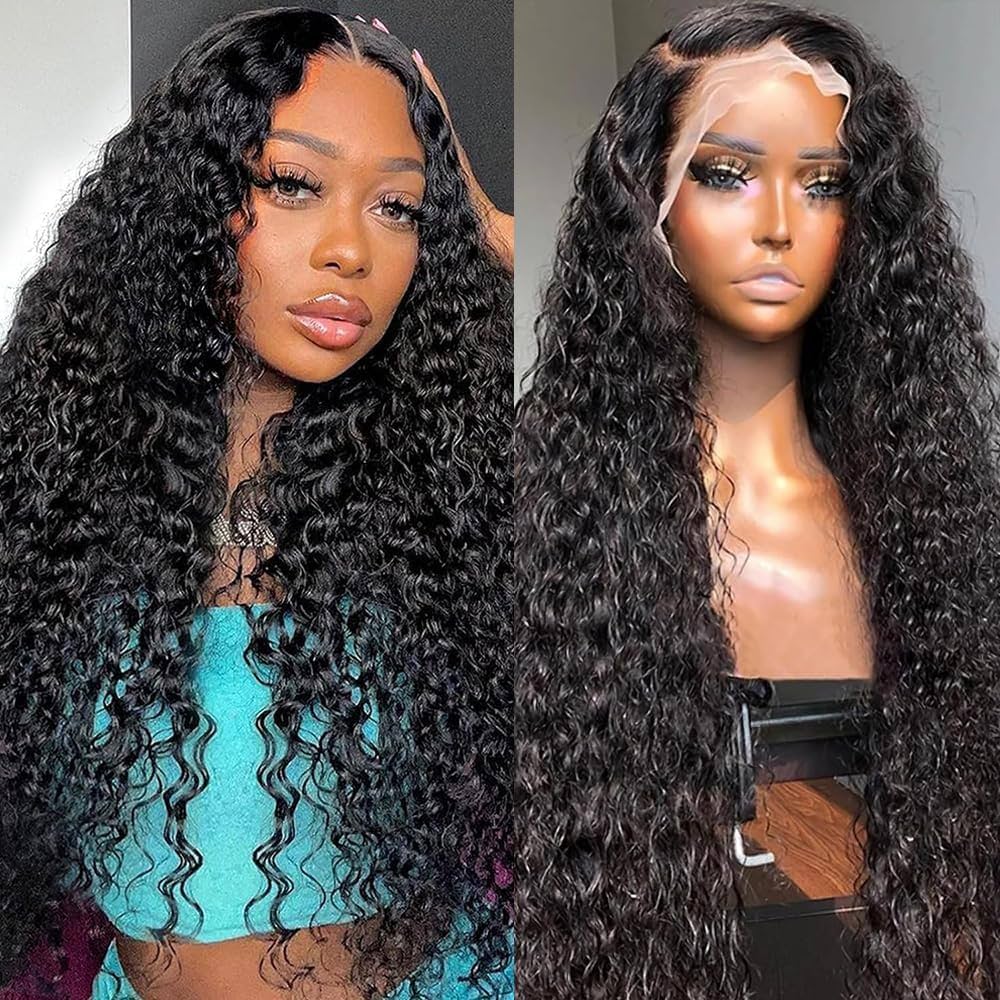 Lace Wig Curly Peruvian Human Hair Wigs 4x4 Lace Closure Pre-Plucked with Baby Hair