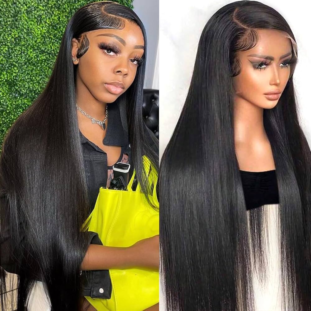 360 Hd Transparent Lace Front Wigs Straight Human Hair Pre Plucked with Baby Hair