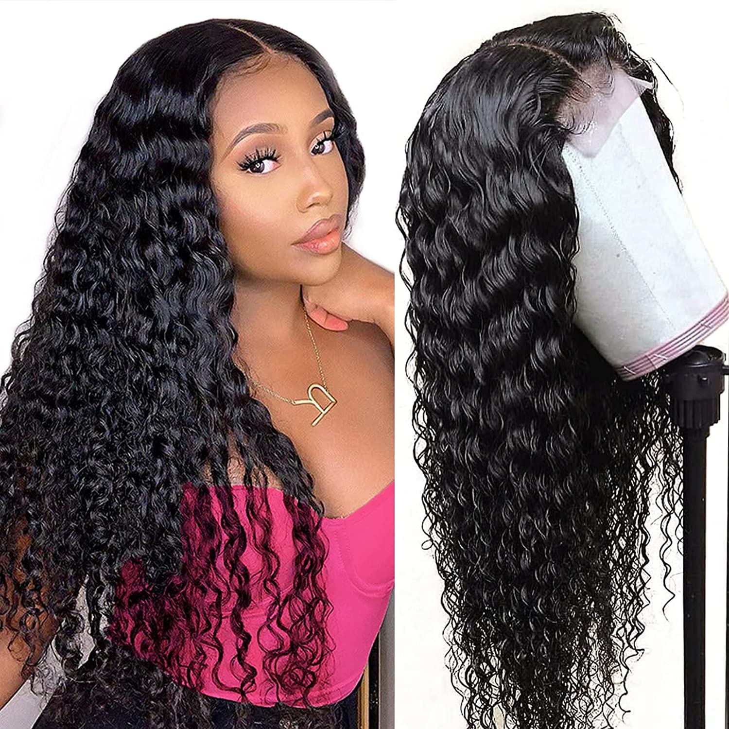 Glueless Malaysian Straight Human Hair 5x5 Lace Closure Wigs Pre Plucked with Baby Hair