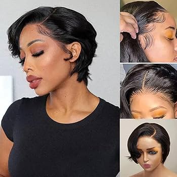 13x4 Lace Front Pixie Cut Wig 8 inch Ear to Ear Lace Front Human Hair Wig Glueless Short Wigs