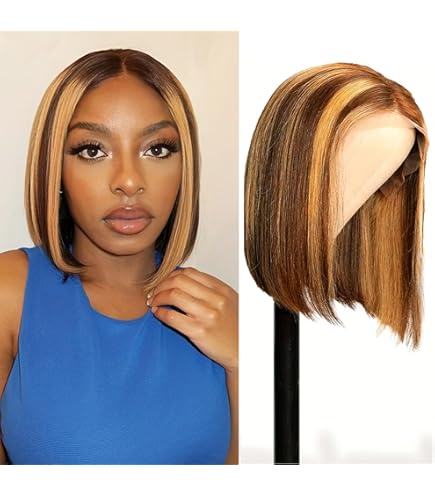 ReadytoGo Glueless 13x4 Lace Bob Wig Honey Brown #4 Color Straight Hair