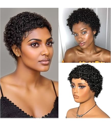 Flash Sale | ReadytoGo Natural Afro Curly Pixie Cut Glueless Human Hair Wig