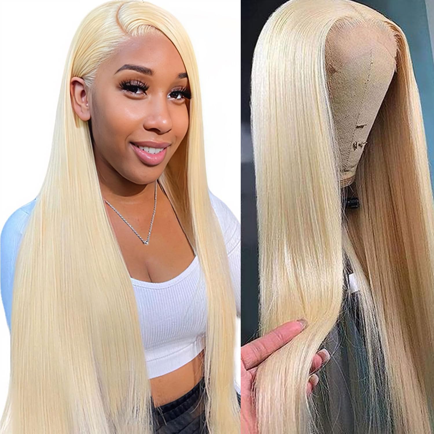  Blonde 613 Lace Front Wig 13X4 Ear to Ear Lace Wig Straight Human Hair 