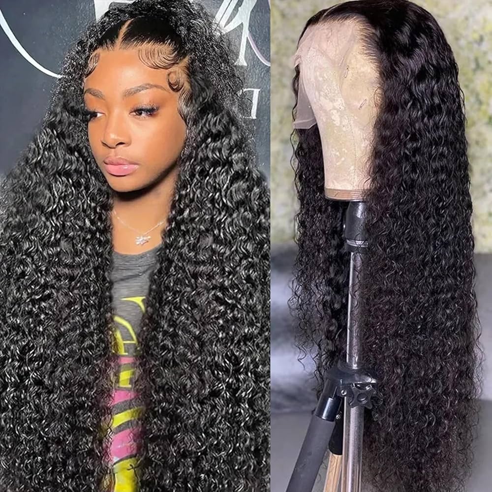 Glueless 4X4 Lace Closure Deep Wave 100% Remy Wig
