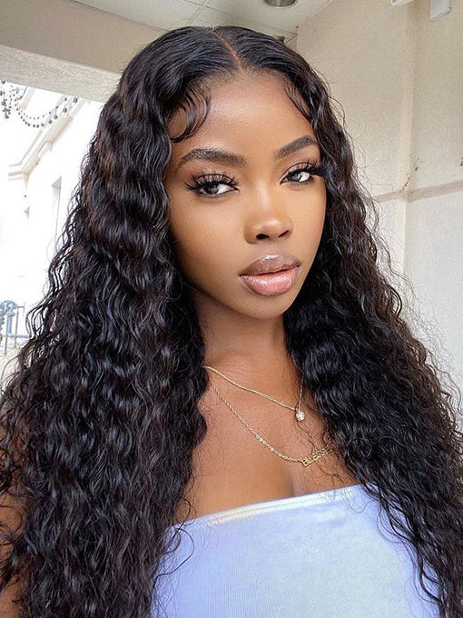 Glueless 4x4 Lace Closure Deep Wave 100% Malaysian Wig