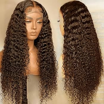 Curly Indian Human Hair Wig 4x4 HD Transparent Lace Wigs for Women