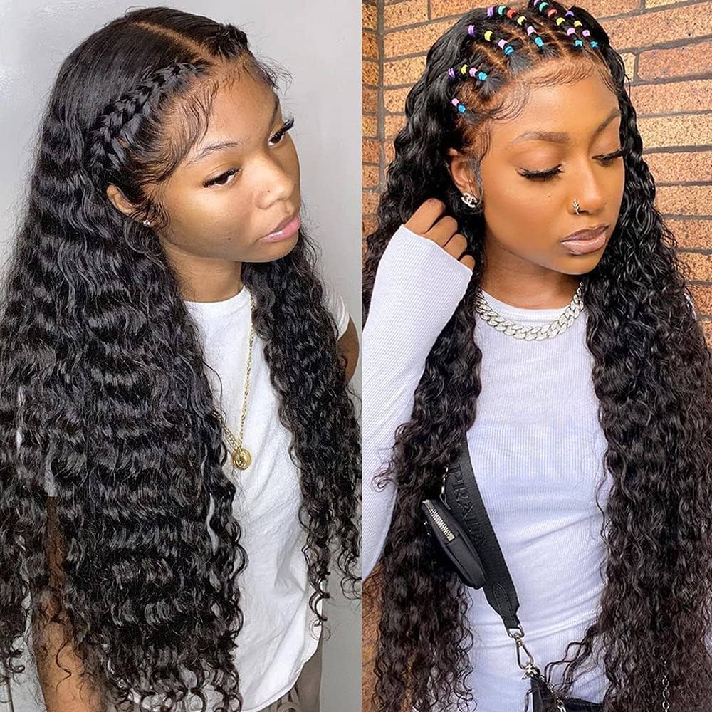 Glueless 4X4 Lace Closure Deep Wave 100% Remy Wig