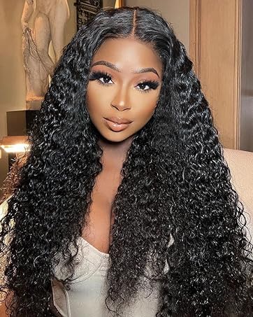 4x4 Lace Closure Wigs Water Wave Wig Mongolian Human Hair Pre Plucked with Baby Hair