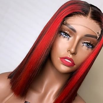 Glueless Straight Bob 4/RED Full Frontal Wig