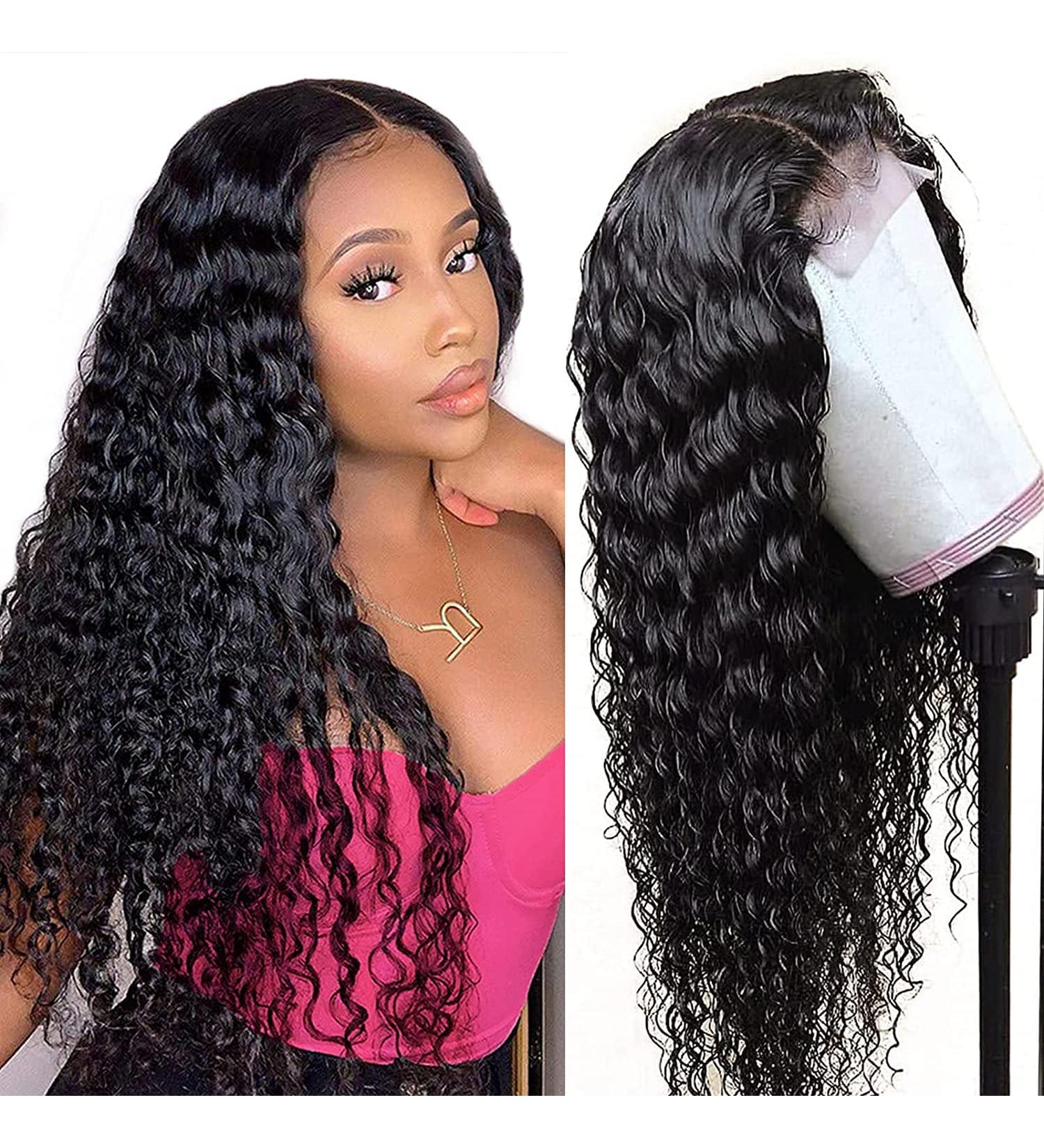 4X4 Lace Curly Wig Brazilian Human Hair Wigs 150% density