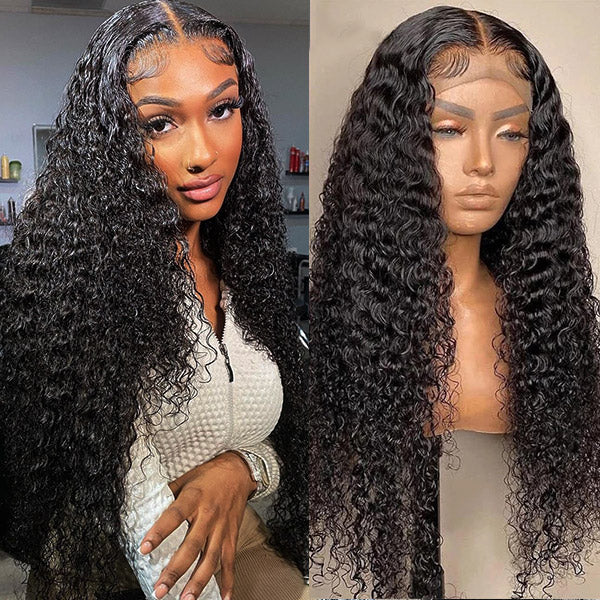 4X4 Lace Curly Wig Brazilian Human Hair Wigs 150% density