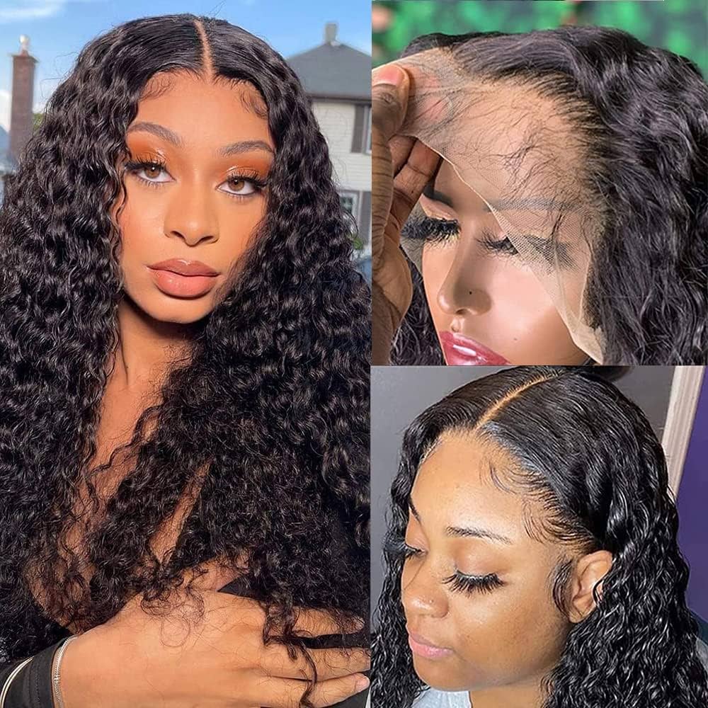 4x4 HD Transparent Lace Closure Wigs Water Wave Wig Indian Human Hair