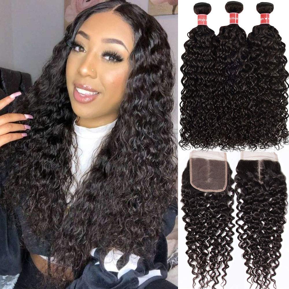 4x4 HD Transparent Lace Closure Deep Wave Wigs With Baby Hair