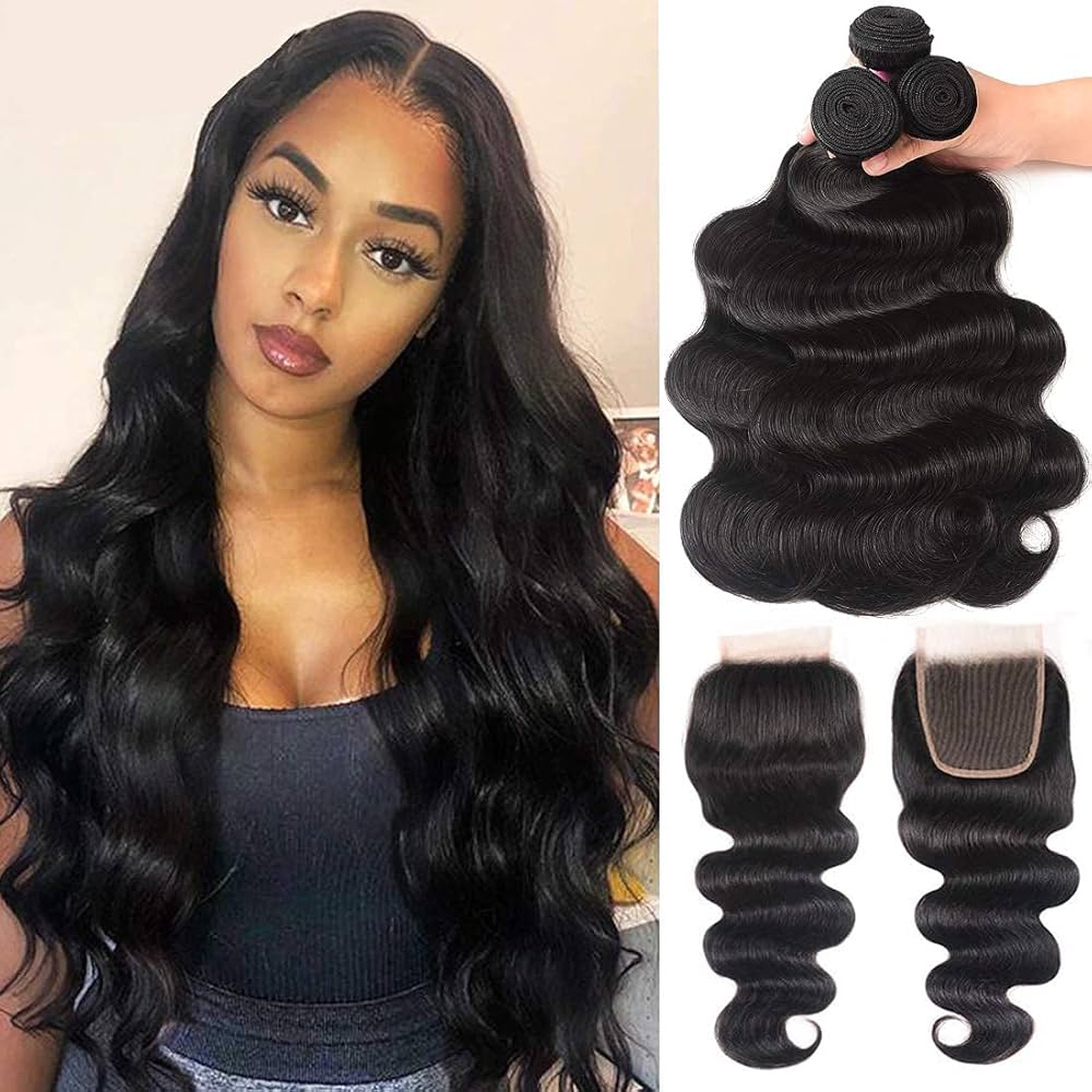4x4 Body Wave Indian Human Hair Remy Hair Wigs Natural Black With Baby Hair