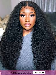 Glueless 4x4 HD Transparent Lace Closure Curly Wig