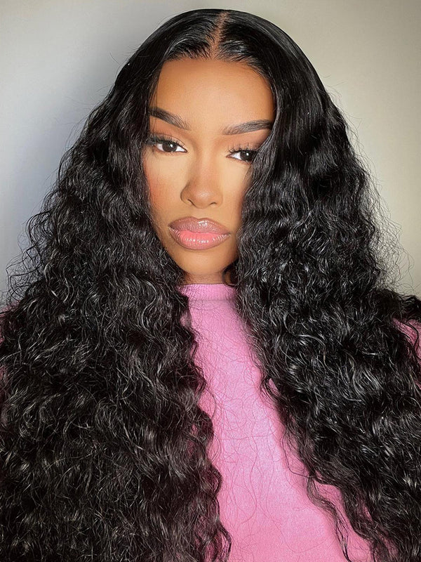 4x4 Lace Closure Water Wave Malaysian Wigs