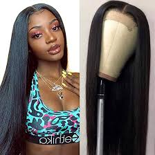 360 Lace Frontal Wig Mongolian Straight Human Hair Wig for Black Women Natural Color Remy Hair