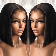 13x1 T Part Short Bob Lace Front Wigs Human Hair Straight Bob Wig
