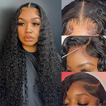Glueless 4X4 Lace Closure Deep Wave 100% Remy Wig