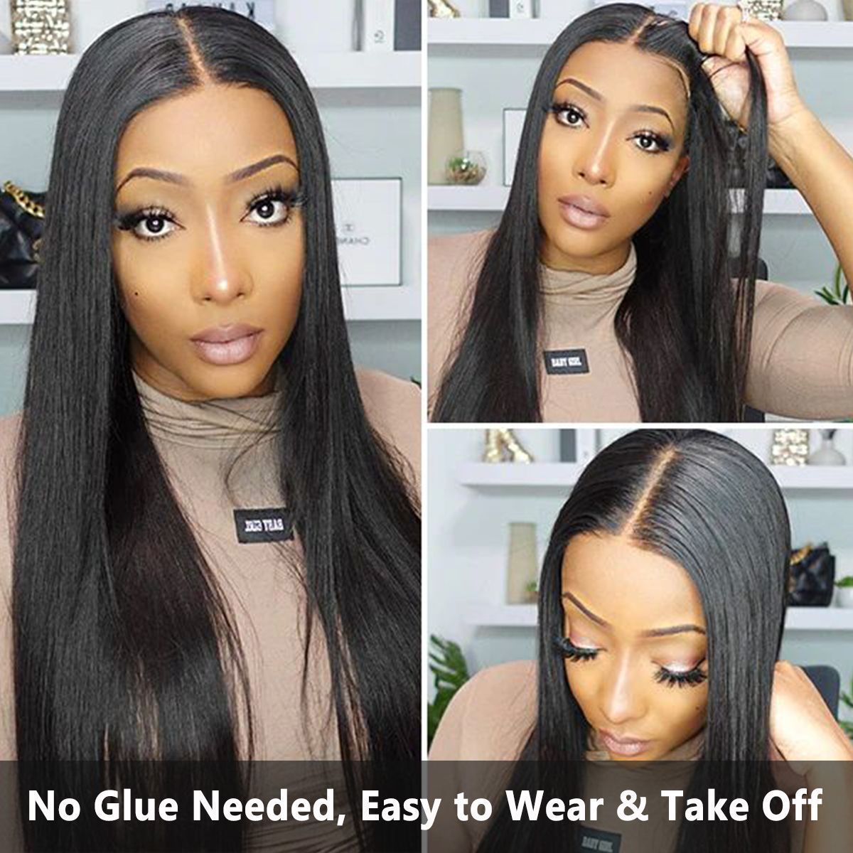Glueless Max-cap  Go Pre-Cut 20 inch Straight Wig